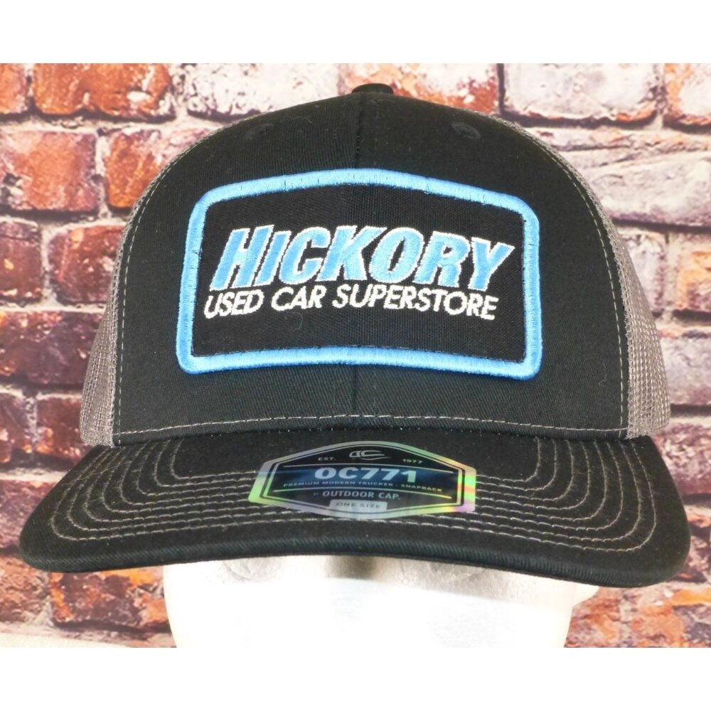 Hickory Used Car Superstore Trucker Hat Black/Grey Mesh Snapback Outdoor Cap OC7
